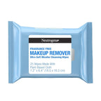 Neutrogena fragrance-free makeup remover wipes, ultra-soft micellar cleansing, plant-based cloth, 25 count