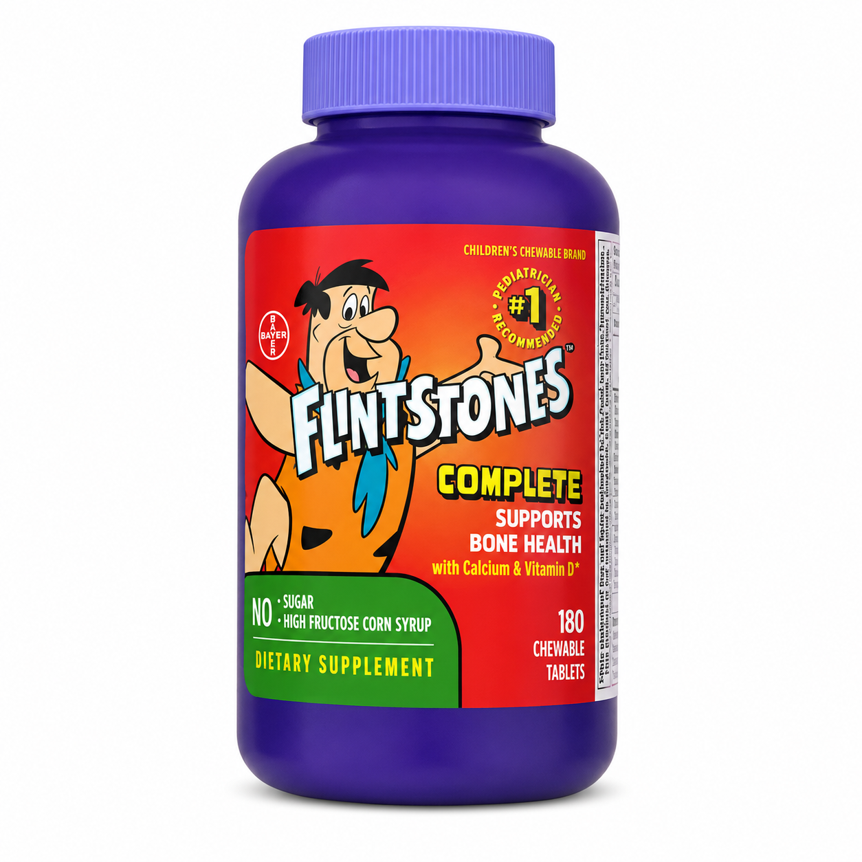 Flintstones Vitamins Chewable Kids Vitamins, Complete Multivitamin for Kids and Toddlers with Iron, Calcium, Vitamin C, Vitamin D & More, 180ct