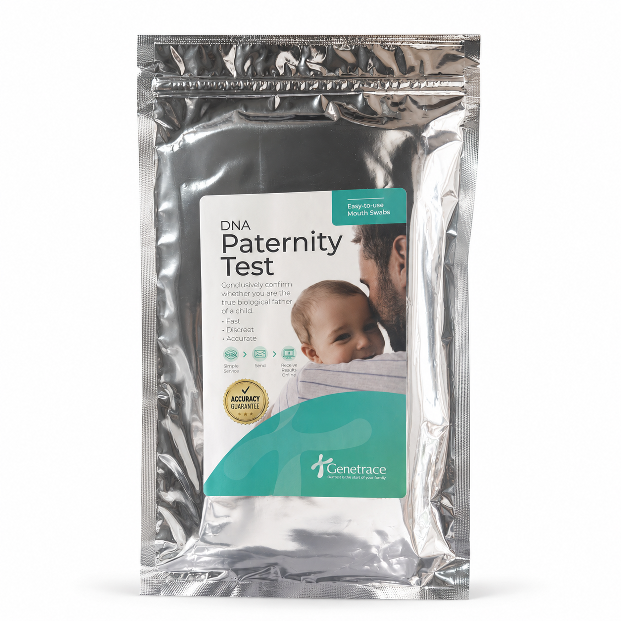 Genetrace DNA Paternity Test Kit - Lab Fees & Shipping Included - at Home Collection Kit for Father and Child - Results in 1-2 Days